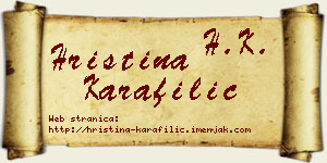 Hristina Karafilić vizit kartica